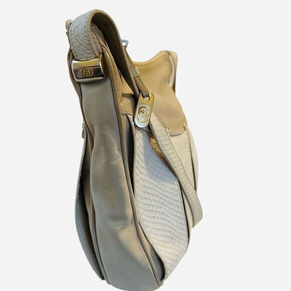 Gucci white snakeskin and beige leather large shoulder bag - Picture 10 of 14